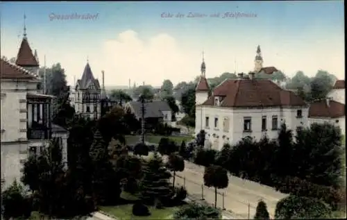 Ak Großröhrsdorf in Sachsen, Ecke Lutherstraße und Adolfstraße