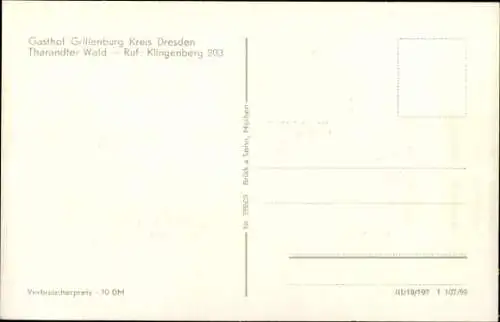 Ak Grillenburg Tharandt Sachsen, Ortsansicht, Gasthof Grillenburg