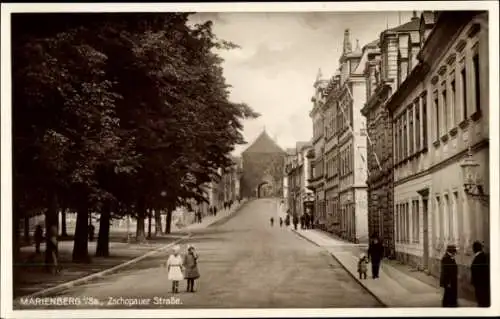 Ak Marienberg Sachsen,  Zschopauer Straße, Tor, Kinder