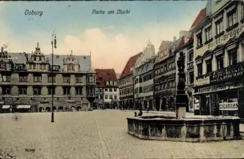 Ak Coburg in Oberfranken, Markt, Geschäfte, Markt-Drogerie