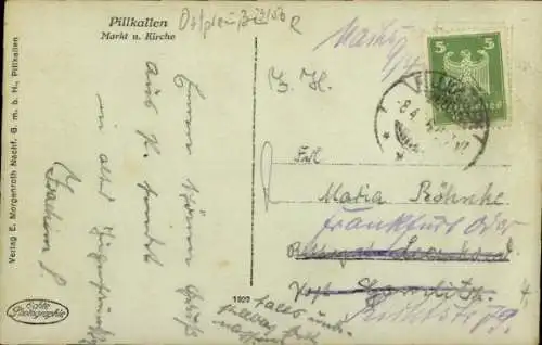 Ak Dobrowolsk Pillkallen Ostpreußen, Markt, Kirche
