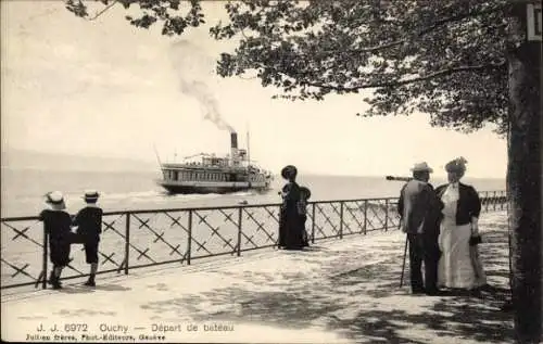 Ak Ouchy Lausanne Kanton Waadt, Bootsabfahrt