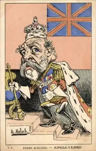 Künstler Ak Moloch, B., König Edward VII, Karikatur