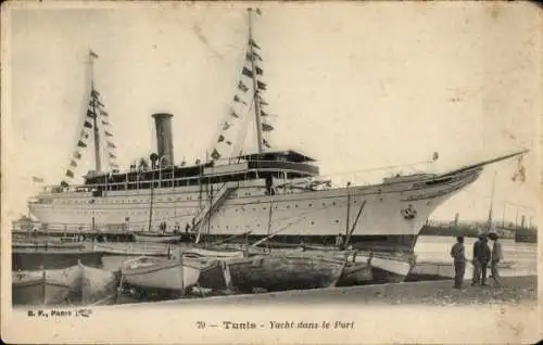 Ak Tunis Tunesien, Jacht im Hafen