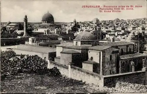 Ak Jerusalem Israel, Sankt Anne Kirche, Panorama