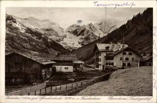 Ak Ferleiten Fusch an der Großglocknerstraße in Salzburg, Pfandlscharte, Fischerkaaer, Gasthof