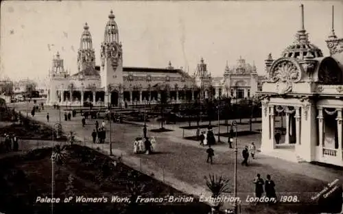 Ak London City England, Französisch-Britische Ausstellung 1908, Palast der Frauenarbeit