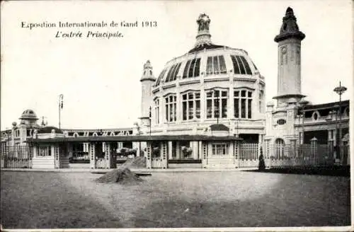 Ak Gand Gent Ostflandern, Haupteingang, Weltausstellung 1913