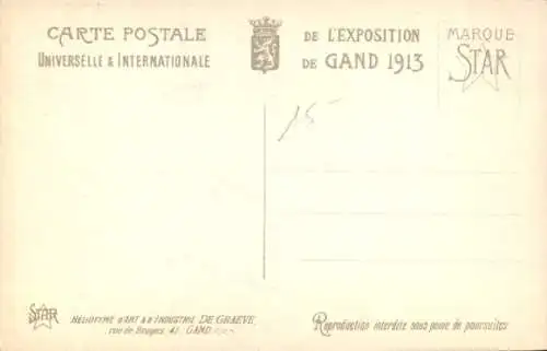 Ak Gent Gent Ostflandern, Weltausstellung 1913, Central Dome und die belgische Sektion