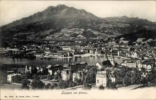 Ak Lucerne Luzern Stadt Schweiz, Panorama mit Pilatus