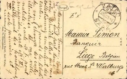 Ak Žatec Saaz Region Aussig, Alte Kettenbrücke