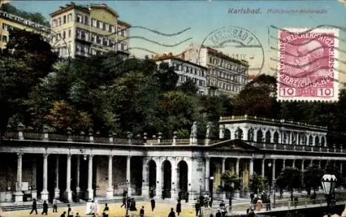 Ak Karlovy Vary Karlsbad Stadt, Mühlbrunnenkolonnade