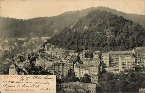 Ak Karlovy Vary Karlsbad Stadt, Gesamtansicht