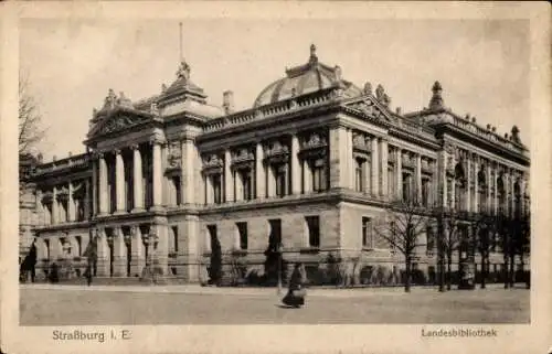 Ak Strasbourg Straßburg Elsass Bas Rhin, Landesbibliothek