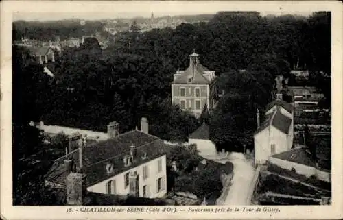 Ak Châtillon sur Seine Côte d’Or, Panorama pris de la Tour de Gissey