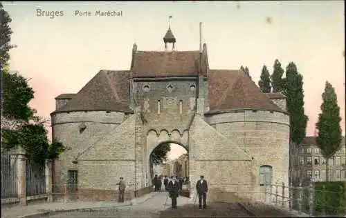 Ak Brügge Brügge Flandern Westflandern, Porte Maréchal