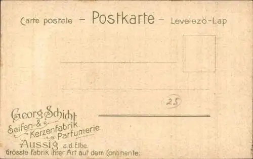 Jugendstil Passepartout Litho Grillparzer, Portrait, Reklame Schichts Seifen, Serie berühmte Männer