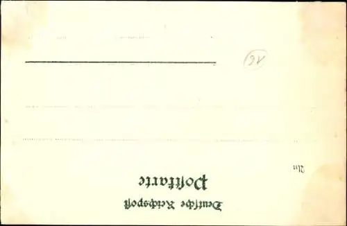 Jugendstil Passepartout Ak Flensburg, Rathausstraße, Kaiserliches Postamt, Bahnhofs-Hotel