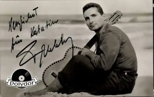 Ak Schauspieler Freddy Quinn, Portrait, Gitarre, Autogramm