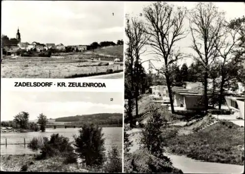 Ak Zadelsdorf Zeulenroda Thüringen, Teilansicht, Talsperre, Bungalowdorf