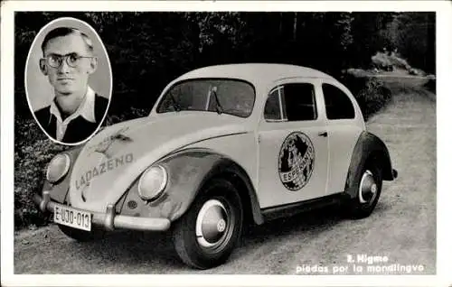 Ak E. Nigmo, pledas por la mondlingvo, Volkswagen, VW Käfer, Esperanto