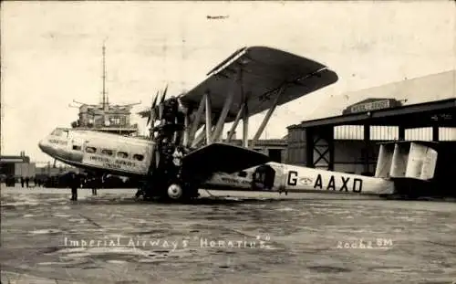 Ak London City England, Imperial Airways Horatius, Flugzeug G-AAXD