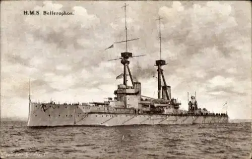 Ak Britisches Kriegsschiff HMS Bellerophon