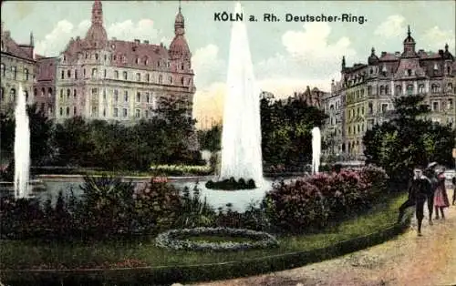 Ak Köln am Rhein, Deutscher Ring, Springbrunnen