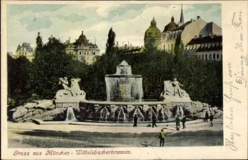 Ak München, Wittelsbacherbrunnen