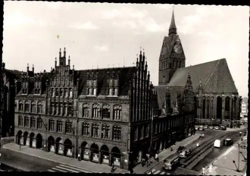 Ak Hannover in Niedersachsen, Altes Rathaus, Marktkirche