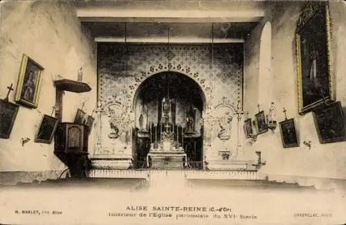 Ak Alise Sainte Reine Côte-d'Or, Interieur de l'Eglise paroissaile du SVI siecle