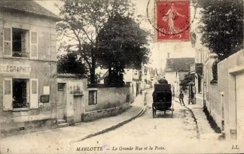 Ak Marlotte Seine et Marne, Grande Rue, Poste