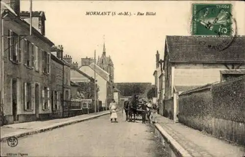 Ak Mormant Seine et Marne, rue Billot