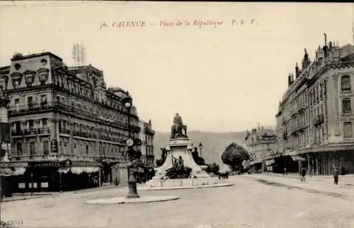 Ak Valence Drôme, Place de la Republique