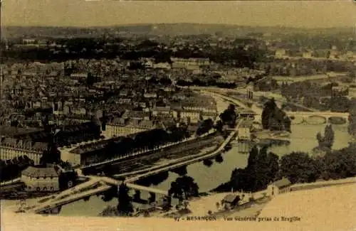 Ak Besançon Doubs, vue generale prise de Bregille