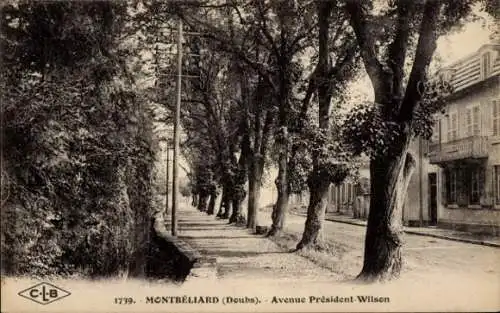 Ak Montbéliard Doubs, Avenue President Wilson