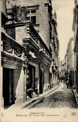 Ak Périgueux Dordogne, vue générale de la Maison, Rue Limogeanne