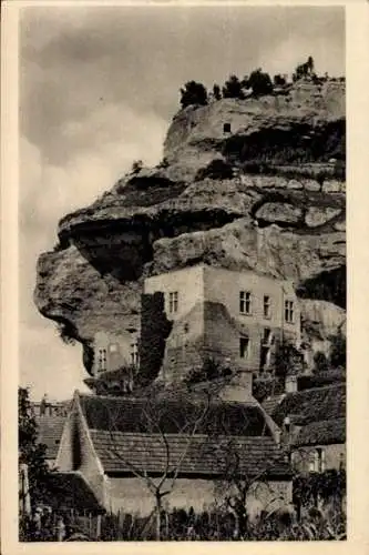 Ak Les Eyzies Dordogne, Grands rochers, Musee