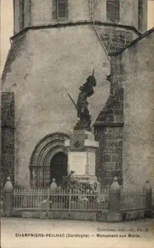 Ak Champniers Reilhac Dordogne, Monument aux Morts