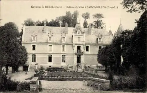 Ak Saint Gilles Eure et Loire, vue générale du Château de Vitré