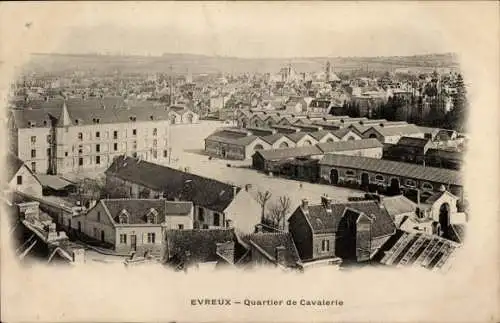 Ak Évreux Eure, Quartier de Cavalerie