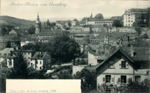 Ak Baden Baden im Stadtkreis Baden Württemberg, Blick auf die Stadt vom Annaberg aus