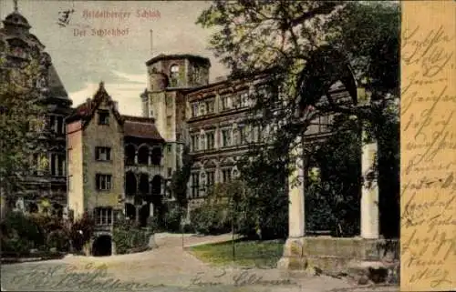 Ak Heidelberg am Neckar, Schloss, Schlosshof