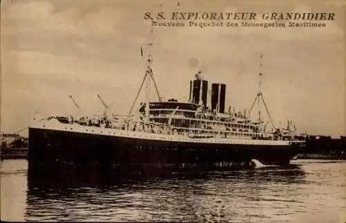 Ak Passagierschiff SS Explorateur Grandidier, Messageries Maritimes