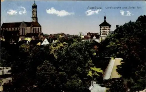 Ak Augsburg, Ulrichskirche, Rotes Tor