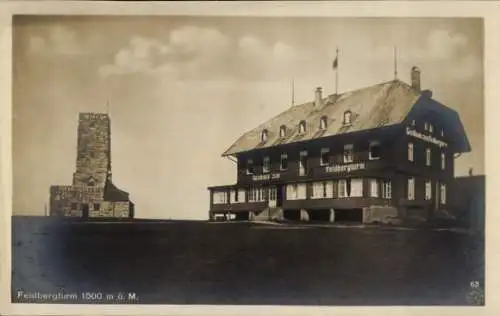 Ak Feldberg im Schwarzwald, Feldbergturm, Gasthaus