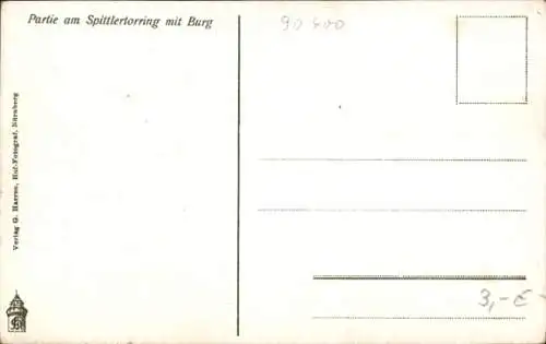 Ak Nürnberg in Mittelfranken, Spittlertorring mit Burg