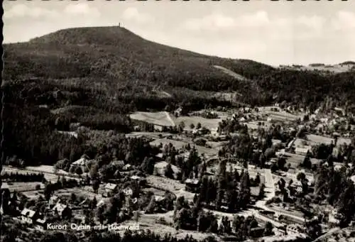 Ak Oybin in der Oberlausitz, Totalansicht, Hochwald