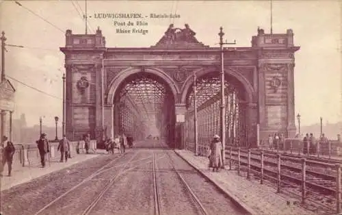 Ak Ludwigshafen am Rhein, Rheinbrücke