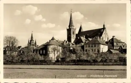 Ak Ansbach in Mittelfranken Bayern, Hindenburg-Promenade